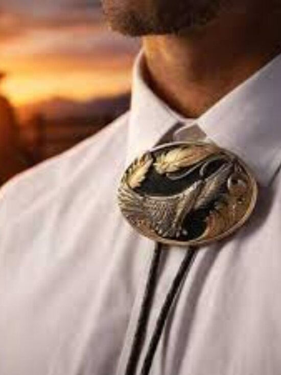 Other - Black Western Bolo Tie with Eagle Slide